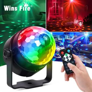 RGB LED 무대 디스코 조명 회전 DJ 볼 스트로브, 원격 사운드 제어, 매직 댄스 자동차, 크리스마스 선물, 파티 클럽 레이저 쇼 램프