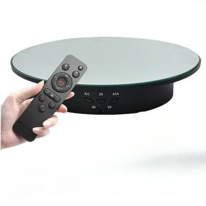 3 속도 전기 회전 디스플레이 스탠드 미러 360 학위 턴테이블 쥬얼리 홀더 사진 촬영을위한 배터리/USB 전원