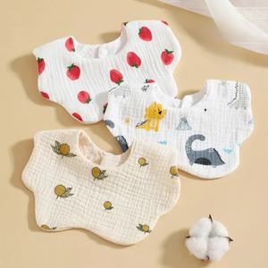 거즈 꽃잎 모양 아기 턱받이 순면 드롤 타올, 6 층 거즈, 신생아 턱받이, 아기 침 방지 우유 타올, 모든 면