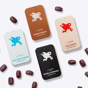 new 리토스 씹어 먹는 커피츄, 4통 더블에스프레소 플랫화이트 초코모카 아이스민트 선물 포장 블랙커피 아메리카노