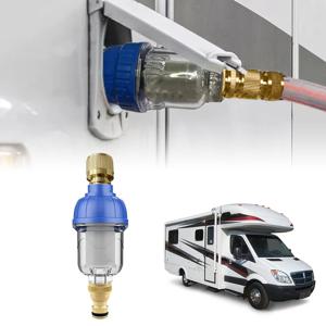 캐러밴 필터 물 탱크 필링 프리 필터, 야외 RV 수도꼭지, 중력 충전, 외부 정수기, RV 액세서리, 1 세트