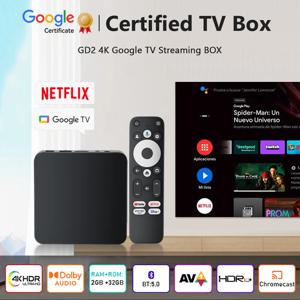 Dcolor GD2 TV Box, Android 12 Amlogic S905Y4 프로세서 2GB RAM 32GB 스토리지 AV1 4K H.265 1080P WiFi Bluetooth Voi 지원
