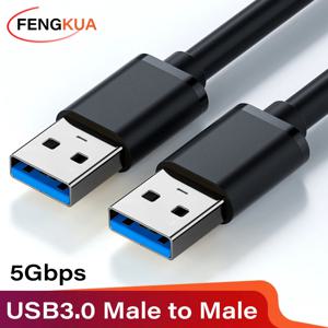 짧은 USB 3.0 케이블, HDD 인클로저용 더블 USB A 타입 플러그, USB 3.0 허브 쿨링 팬 USB 스위치 - 남성-남성 연결 케이블