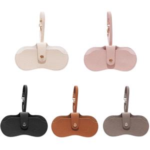 자석 안경 케이스 - 슬림 가죽 선글라스 파우치 홀더 - 끈이 있는 휴대용 여행용 안경 정리함