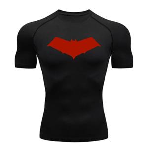 여름 캐주얼 실행 압축 티셔츠 남성 탑 박쥐 인쇄 빠른 건조 피트니스 체육관 운동복 MMA Rashguard 저지 운동 티 남성