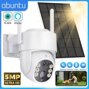 5MP HD 무선 태양열 야외 Wifi 카메라 내장 7800mAh 배터리 태양 전지 패널 ICSEE가 장착된 365일 대기 감시 카메라