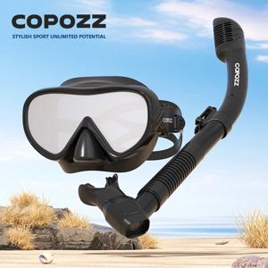 COPOZZ 새로운 다이빙 마스크 풀 비전 마스크 수중 스노클 마스크 세트 수영 스노클 HD 안티 포그 전문 다이빙 장비