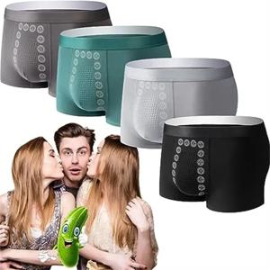 4pcs 복서 반바지 남자 얼음 실크 속옷 멋진 속옷 통기성 섹시한 얇은 팬티 섹시한 U 볼록 란제리