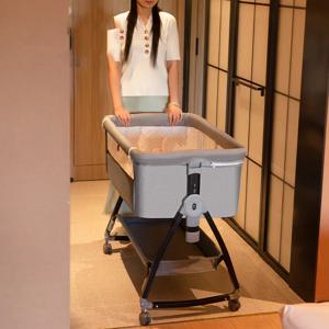 모기장이있는 신생아 아기 침대 접이식 이동식 유아 요람 아기 잠자는 요람 다기능 접이식 아기 침대