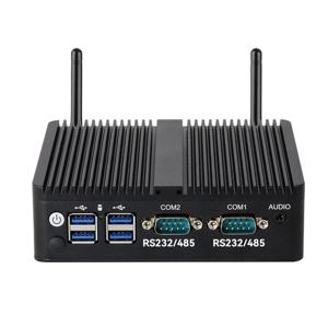 팬리스 미니 PC 인텔 셀러론 J6412 N2840 J1900 2개 COM RS232 RS485 2개 LAN 6개 USB HDMI VGA 미니 PCIE SIM 슬롯 윈도우 리눅스