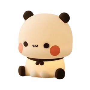 귀여운 곰 팬더 부부와 두두 LED 수면등 램프 귀여운 만화 야간 조명 동물 침실 장식 거실 인형 선물