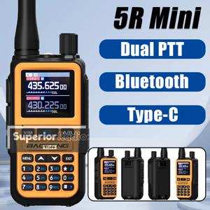 바오펑 UV-5R 미니 무전기 오렌지 BF-5R 미니 워키토키 블루투스 전력 조절 가능 초소형 1/2/4개 주파수 복사 5W