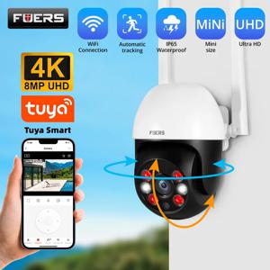 Fuers 8MP 4K IP 카메라 Tuya 스마트 야외 홈 보안 자동 추적 AI 인간 감지 카메라 WIFI CCTV 감시 카메라