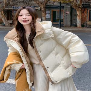 2026 여성 의류 짧은 코튼 코트 겨울 신상 루즈핏 두꺼운 페티트 코튼 재킷 방한 브레드 파카