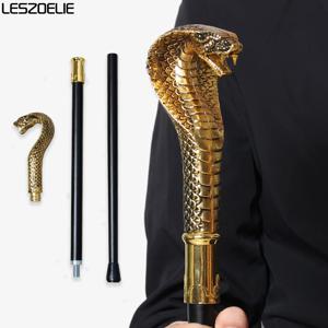 골드 & 블랙 코브라 헤드 워킹 스틱 남성용 우아한 패션 빈티지 장식용 지팡이 여성용 할로윈 코스프레 럭셔리 액세서리