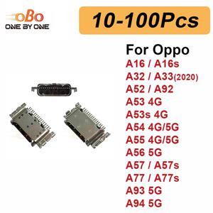 10-100개 충전 포트 도크 플러그 Oppo A16 A32 A52 A53 A54 A55 A56 A57s A93 A94 4G 5G TYPE-C 충전기 커넥터 소켓 수리용