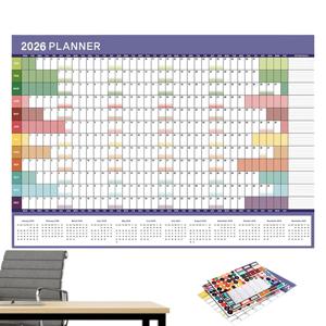 2026 새해 벽걸이 달력 월간 플래너 벽걸이 달력 재사용 가능한 일정 관리자 직장 공부 가족 어린이 기숙사 책상용