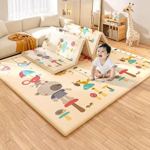 무독성 접이식 아기 놀이 매트 두꺼운 기어다니는 매트 유아용 XPE PU 안전 바닥 체육관 매트 가정용 보육실 거실용