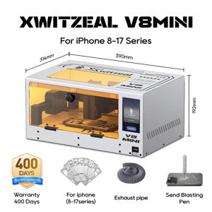 Xwitzeal ®   아이폰 후면 유리 수리용 V8 미니 레이저 접착제 제거기, 8-17 시리즈 철 몰드 및 휴대폰 수리 도구 키트 포함