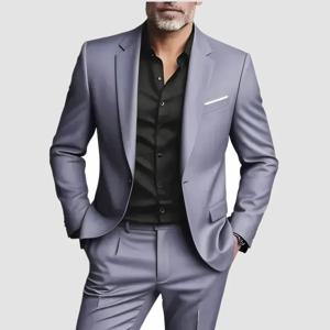 남성용 특대 사이즈 정장 2벌, 웨딩 신랑 턱시도, 프롬 세트, 비즈니스 남성 블레이저, 남성 정장
