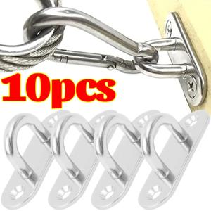 10/5개 스테인리스 스틸 후크 M5/M6 아이 플레이트 헤비 듀티 타원형 천장 후크 패드 해양 하드웨어 후크 홈 차고 U 행거 링