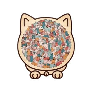 고양이 나무 직소 퍼즐 불규칙한 모양의 디컴프레션 장난감 독특한 동물 퍼즐 프레임 포함 홈 데코 선물 성인 및 어린이용