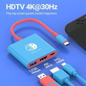3 in 1 USB C 허브 타입 C to HDMI 4K PD 100W 고속 충전 USB 3.0 도킹 스테이션 스위치 맥북 노트북 컴퓨터 휴대폰용