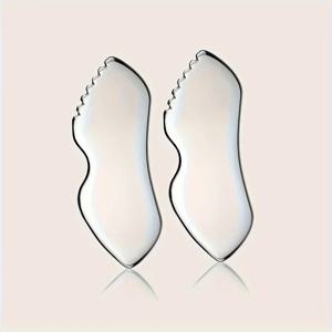 스테인리스 스틸 얼굴 스크래핑 도구 - 라이트 커피 컬러 케어를 위한 인체공학적 금속 스크래퍼, 바디 및 눈 마사지용