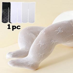 얇고 통기성 좋은 여자 아기 타이츠 어린이 댄스 스타킹 양말 학생 교복 타이츠 공주님 블랙 화이트 팬티스타킹