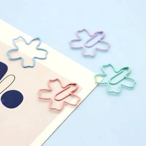 20개 마카롱 벚꽃 모양의 종이 클립 - 창의적인 문구류 책갈피, 문서 정리 및 전시에 적합
