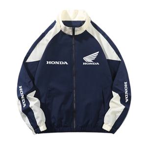 혼다 스프링 에디션 남녀 공용 레이싱 재킷 - 스트리트 힙합 스타일 패치워크 컬러 캐주얼 스포츠 라이트 재킷 - EU 사이즈