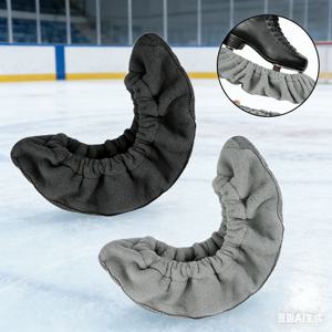 2개 아이스 스케이트 블레이드 커버 폴라 플리스 긁힘 방지 녹 방지 신발 커버 어린이/성인용 하키 아이스 스케이트 블레이드 보호대