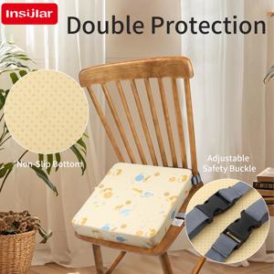탈부착 가능한 아기 식탁의자 부스터 쿠션, 유아용 하이체어 시트 패드, 별 디자인, 높이 조절 가능, 방수 아동용 의자 시트