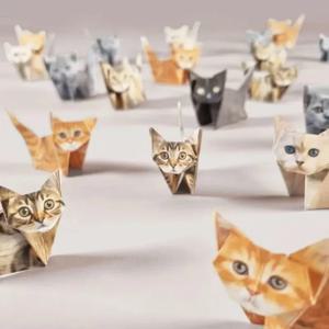 50개 DIY 종이 고양이 DIY 종이접기 귀여운 고양이 모형 만들기 수제 DIY 종이 공룡 재미있는 미술 공예 접이식 동물 세트