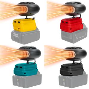 마키타/디월트/밀워키 18V 20V 배터리 핀용 듀얼 USB 포트가 있는 휴대용 전기 온풍기/냉풍기