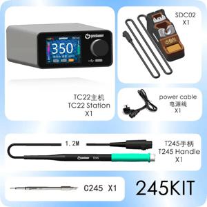 GEEBOON TC22 240W 납땜 스테이션 키트(SDC02 납땜 인두 스탠드 + T245/T210 핸들 + C245/C210 납땜 인두 팁 포함)