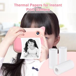 열전사 용지 롤 56mm 라벨 프린터용 인쇄 용지 어린이용 즉석 카메라 리필 용지 6롤 팩 인쇄 용지