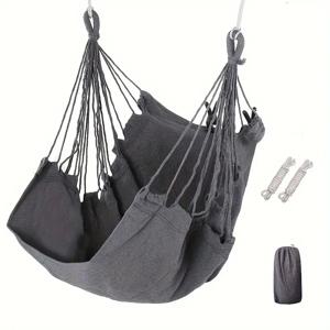 휴대용 패브릭 해먹 의자 (안티팁 디자인) - 파티오, 정원, 기숙사 및 야외 휴식을 위한 수납 가방 포함