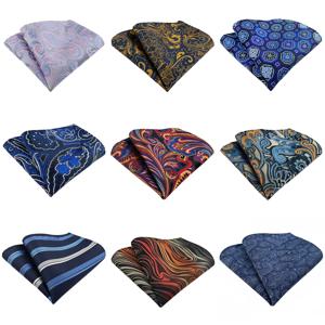 40가지 색상의 화려한 남성용 포켓 스퀘어, 멀티 컬러 도트 스트라이프 플로럴 클래식 웨딩 손수건, 비즈니스 자카드 행커치프