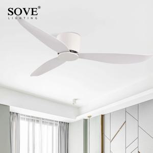 SOVE 로우 플로어 모던 BLDC 천장 선풍기 (리모컨 포함) 가정용 환풍기 모터 전기 선풍기 장식용 선풍기