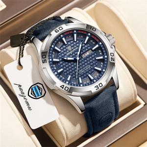 PAAZOMU 남성용 고급 군용 시계 방수 발광 가죽 남성용 시계 쿼츠 고품질 남성용 스포츠 시계 남성용 Reloj