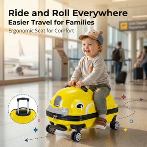 만화 자동차 어린이용 풀온 러기지 여행 가방 유치원 여행 가방 어린이 탑승형 트위스터 카트