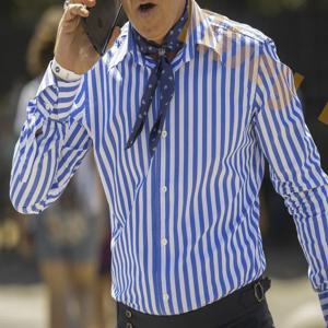 남성용 셔츠 긴팔 셔츠 스트라이프 싱글 브레스트 비즈니스 오피스 웨어 Xs-5xl 블랙 블루 두꺼운 줄무늬 대형 사이즈 슬림핏