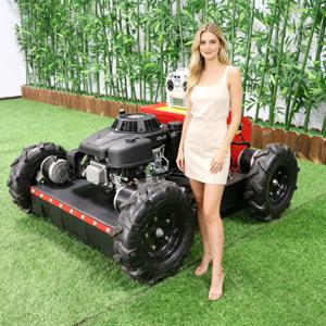 맞춤형 소형 원격 조종 트랙형 잔디깎이 기계, 60도 등판 가능, 황무지 제초, 모든 지형 제초 가능