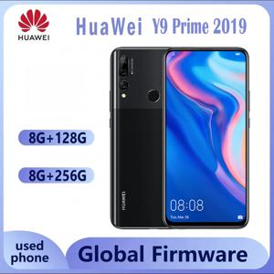 화웨이 Y9 프라임 2019 4G 스마트폰 글로벌 펌웨어 정품 2340x1080px 4000mAh 배터리 16MP 카메라 언락 중고폰