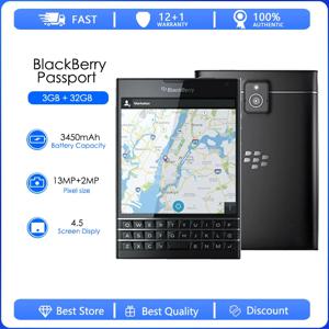 블랙베리 패스포트 Q30 Q30-1 Q30-3 리퍼비시-쿼드 코어 LTE 3GB 램 32GB ROM 13.0MP 블랙베리 OS 휴대폰 양호한 상태