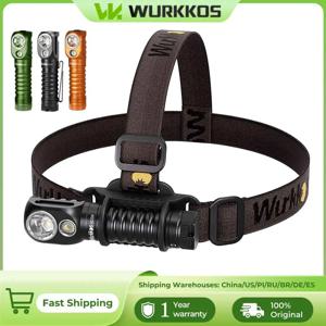 Wurkkos HD20 헤드램프 21700 낚시용 손전등, 2000 Lm 듀얼 LED USB 역방향 충전, 마그네틱 테일 캡, EDC 작업 및 캠핑용
