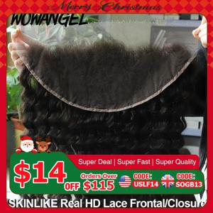 13x6 HD 레이스 정면 전용 딥 웨이브 13x4 전체 정면 보이지 않는 HD 레이스 클로저 전용 여성용 버진 헤어 멜트 스킨 사전 뽑아낸 것