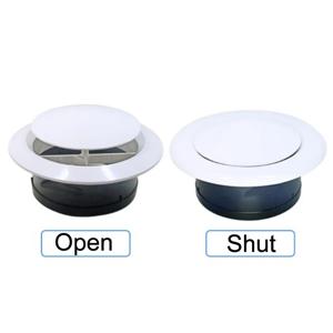 1pcs 배기 후드 공기 환기 추출 밸브 그릴 라운드 디퓨저 덕트 환기 커버 75/100mm 조정 가능한 ABS 공기 볼륨 도구
