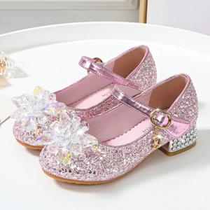 꽃 어린이 신발 해변 공주 소녀 신발 어린이를위한 반짝이 결혼식 파티 신발 Infantil Chaussure Enfant